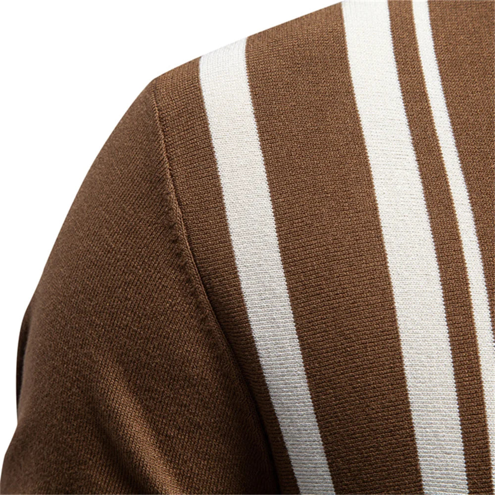 Gestreiftes Poloshirt Für Herren Mit Old Money Stil Und Atmungsaktiv
