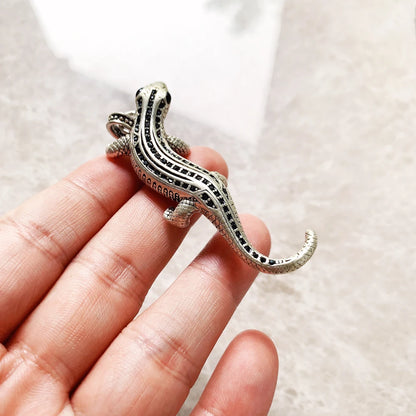 Damen-Charm-Anhänger Salamander Pavé Rebel trendig aus Sterlingsilber
