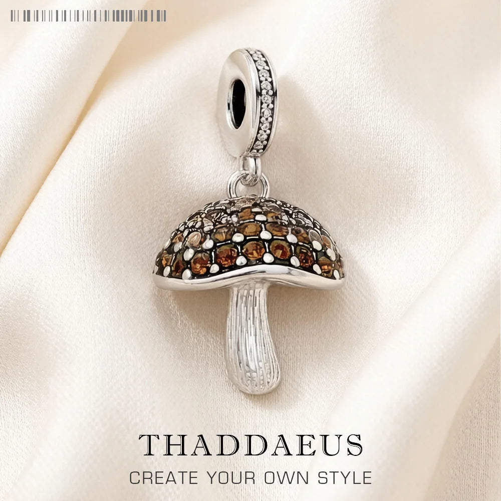 Damen-Charm-Anhaenger Pilz mit CZ-Pave aus Sterlingsilber