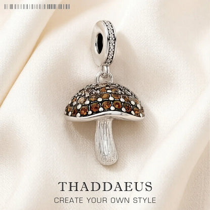 Damen-Charm-Anhaenger Pilz mit CZ-Pave aus Sterlingsilber
