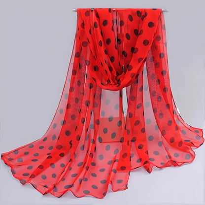 Damen Chiffon Hijab Schal gepunktet Strand Sommer Pareo Bandana muslimisch
