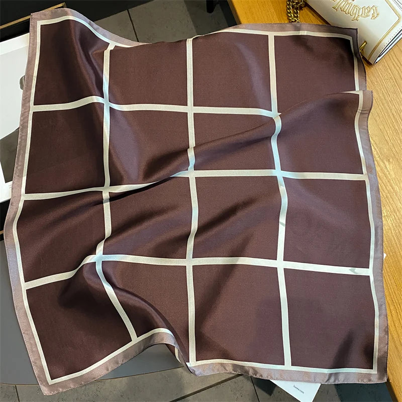Damen Seidenschal quadratisch 70cm Halstuch Bandana Hijab Pashmina N