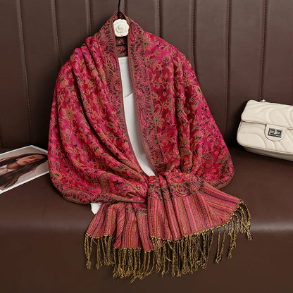 Damen Winterschal Kaschmir Jacquard Paisley lang Pashmina Bandana Foulard Luxus