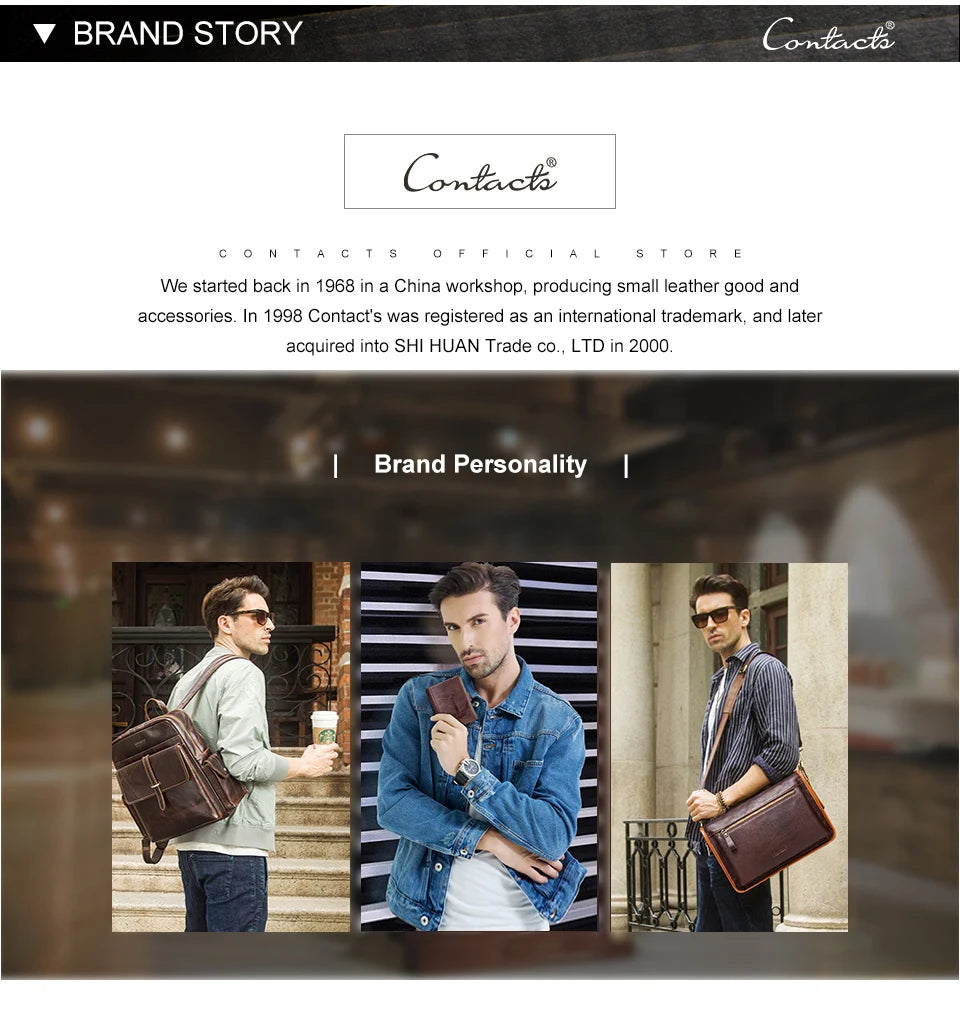 Herren Echtleder Geldbörse Vintage Trifold Kurzgeldbörse Kartenhalter Reisepass