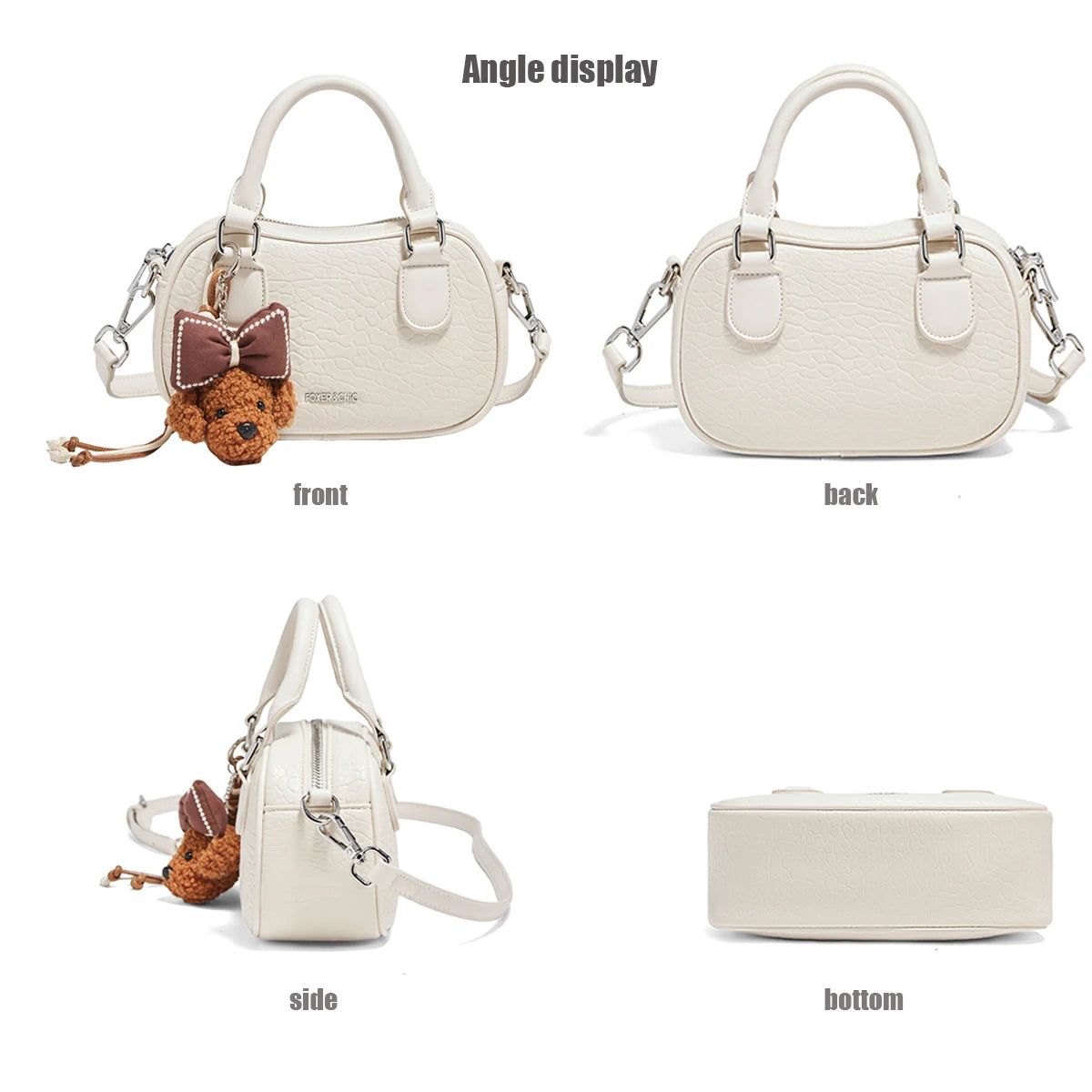 Damen Handtasche Aus Soft Leateh Im Boston Stil Mit Crossbody Anhänger