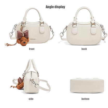 Damen Handtasche Aus Soft Leateh Im Boston Stil Mit Crossbody Anhänger