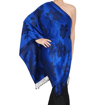 Damen Winterschal Kaschmir Plaid warm Pashmina Bandana Quaste B