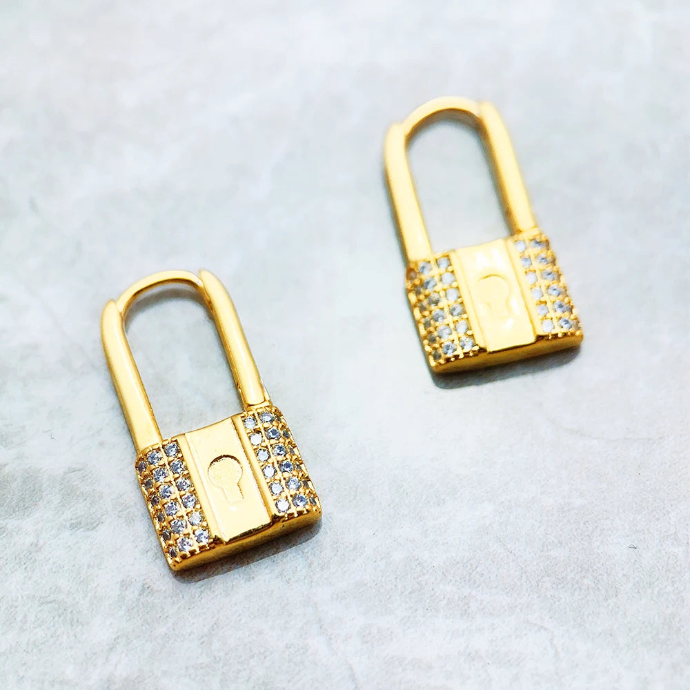 Damen-Creolen Love-Lock klappbar Goldschmuck 925 Sterlingsilber