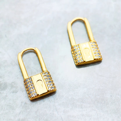 Damen-Creolen Love-Lock klappbar Goldschmuck 925 Sterlingsilber