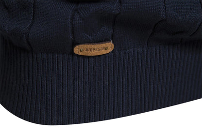 Herren Pullover aus hochwertiger Baumwolle mit Viertelreißverschluss und Stehkragen