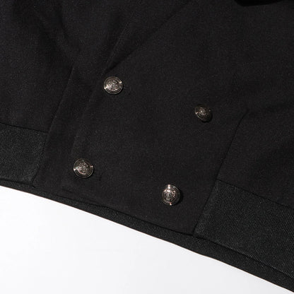 Elegantes Damen-Zweiteiler-Set mit O-Ausschnitt und halblangem Ärmel, bestehend aus farblich abgesetztem Mantel und hoch tailliertem Rock.