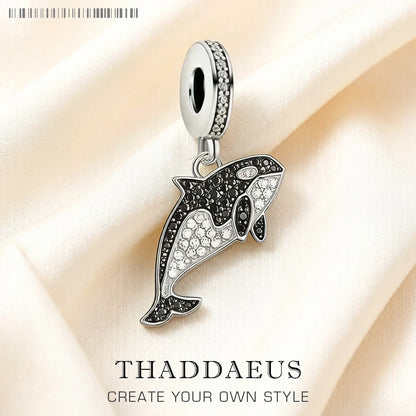 Damen-Charm-Anhänger Orca Wal Ozean aus Sterlingsilber