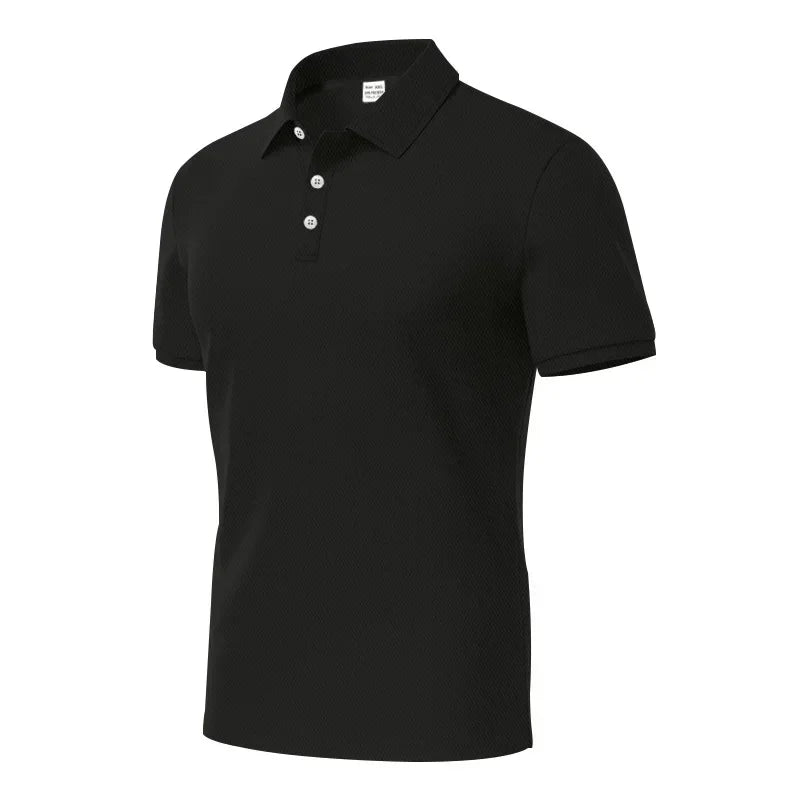 Langärmeliges Herren-Poloshirt mit Waffelstruktur und Knopfleiste – ideal für Freizeit und Urlaub