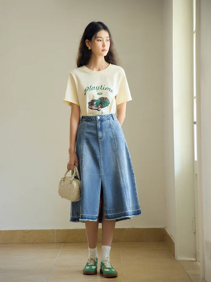Kurzarmshirt für Damen in Übergröße mit Pixel-Hasen-Print und handgefertigter Schleife – ideal für den Sommer