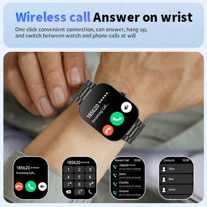 LIGE 2,01 "Bluetooth Anruf Smart Uhr Männer Frauen Full Touch Screen Herzfrequenz Sport Fitness Schrittzähler Smartwatch Für Android iOS