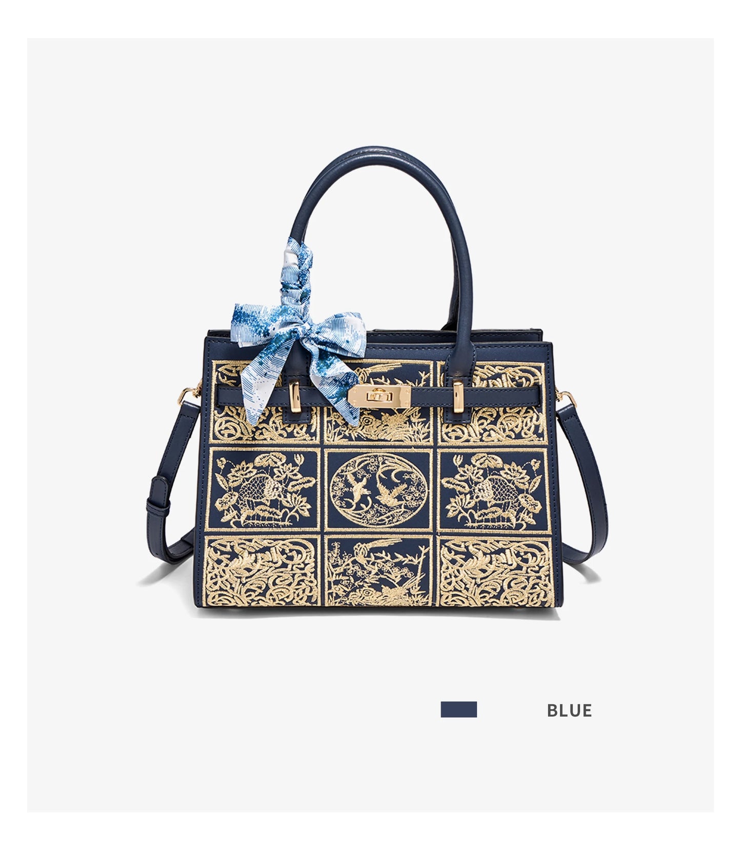 Damen Handtasche Aus Split-Leder Mit Crossbody-Tasche Im Chinesischen Stil