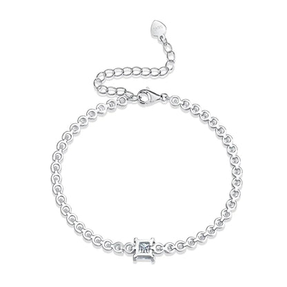 Damen-Tennisarmband Princess Cut mit Moissanit