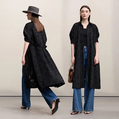Elegant A-Linien Kleid Mit Stickerei Und Gürtel Für Damen