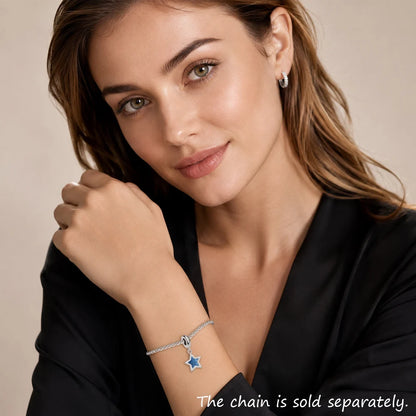 Damen-Charm-Anhänger blauer Stern Böhmen aus Sterlingsilber