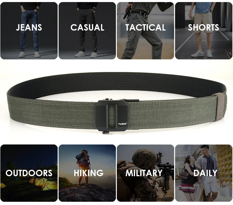 Unisex-Taktischer Gürtel Aus 1100D Nylon Mit Metallschnalle Und Starrer Bauweise Für Polizeieinsatz