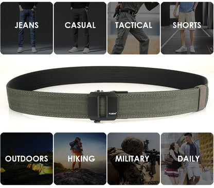 Unisex-Taktischer Gürtel Aus 1100D Nylon Mit Metallschnalle Und Starrer Bauweise Für Polizeieinsatz