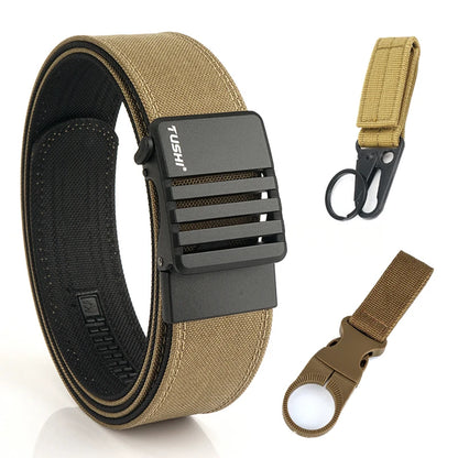 Herren-Taktischer Gürtel aus Nylon mit matte Metall-Schnalle und 43 mm Breite für Alltag und Freizeit