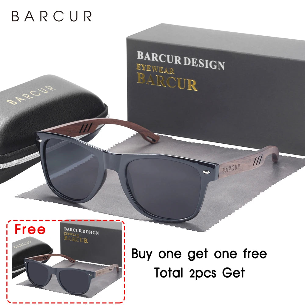 Sonnenbrille Holz Walnuss polarisiert UV-Schutz Design Herren Damen B
