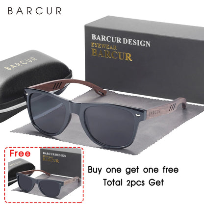 Sonnenbrille Holz Walnuss polarisiert UV-Schutz Design Herren Damen B