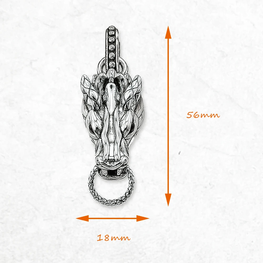 Damen-Charm-Anhänger Drachen Träger Vintage aus Sterlingsilber