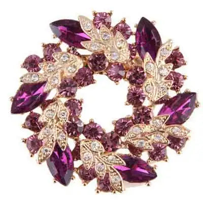 Brosche Girlande Kristall Strass Rund Luxus Boutique Corsage Damen