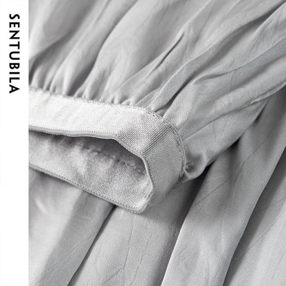 Damen Rock im eleganten A-Linien-Stil mit elastischer Taille und Falten