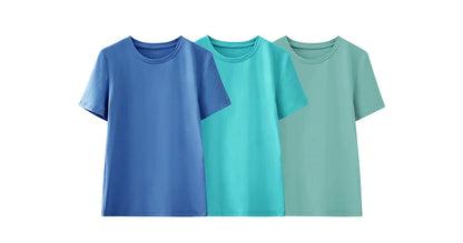 Damen T-Shirt im minimalistischen Stil mit lässigem O-Ausschnitt und kurzen Ärmeln