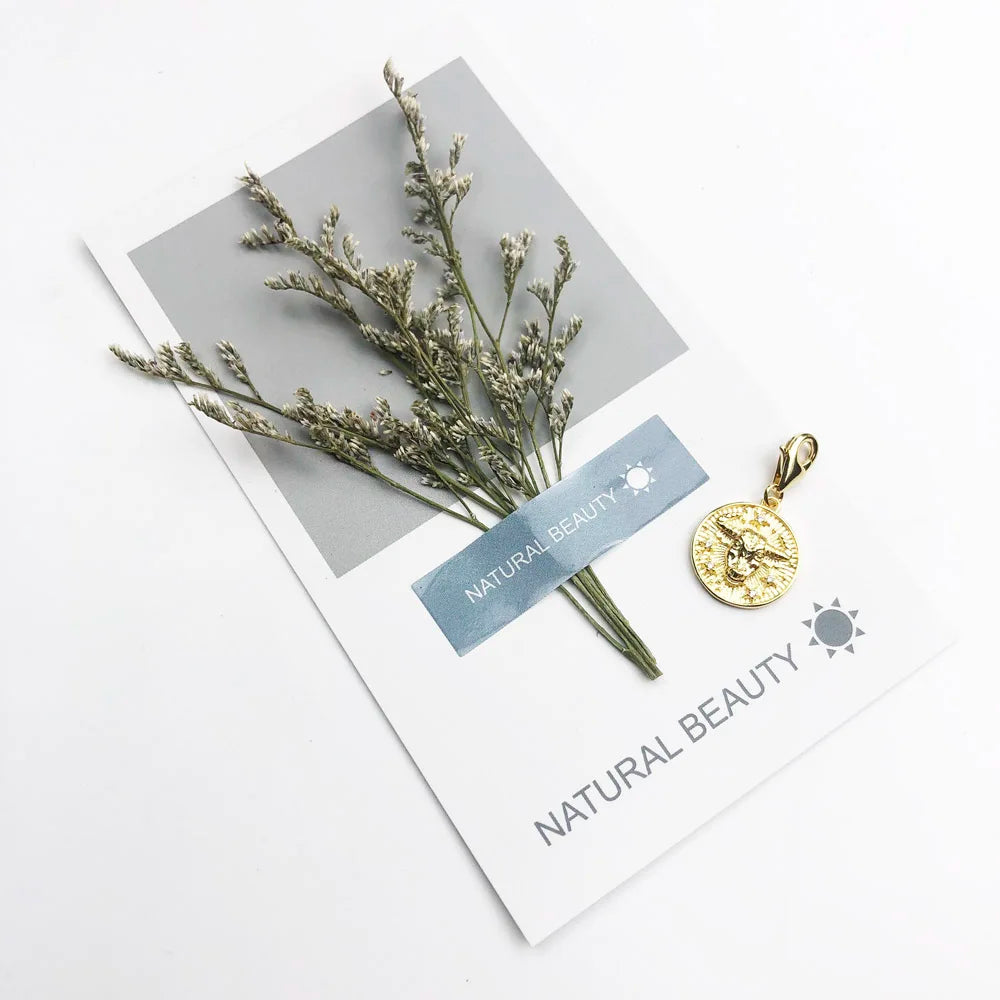 Damen-Charm-Anhänger Sternzeichen Horoskop Vintage aus Sterlingsilber