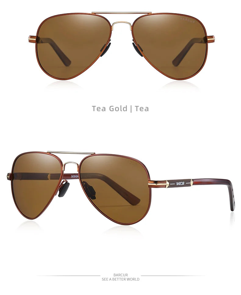 Sonnenbrille Pilot Edelstahl polarisiert Spiegel UV400 Fahren Herren