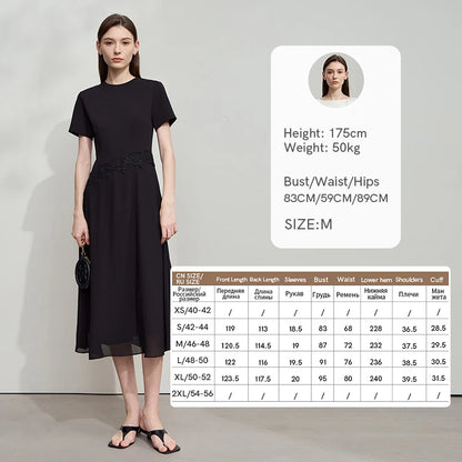 Elegant Damen Midikleid Aus Baumwollmix Stretch Bequem Flexibel Für Alltag