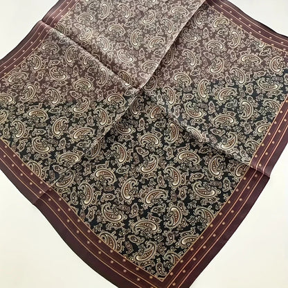 Damen Maulbeerseide Schal kariert quadratisch Halstuch Hijab Bandana bedruckt D