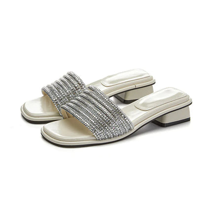 AIYUQI Damen-Hausschuhe, 2025, neue rutschfeste Flip-Flops für Damen, Sommer, große Größe, Strass, Damenschuhe