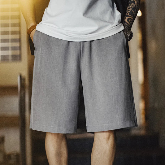 Männer Anzug Shorts im Casual-Stil mit elastischer Taille und Taschen