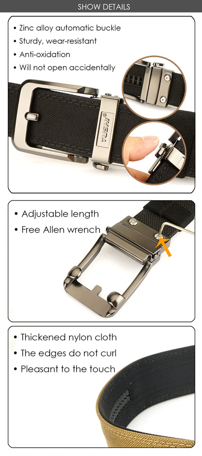 Herren-Taktischer Gürtel 3,8 cm Breite Aus Nylon 1100D mit Zinklegierungs-Schnalle