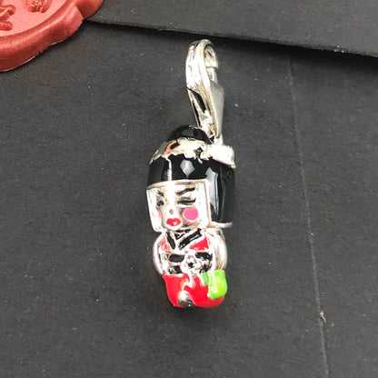 Kimono-Puppen-Charm-Anhänger aus Silber 925, farbige Emaille mit Gesicht