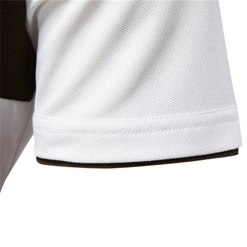 Herren Sommerpoloshirt Atmungsaktiv Leicht Gewebt Slim Fit Cool