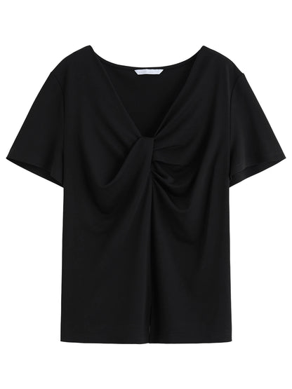 Französisch inspiriertes romantisches Sommer-Damenhemd mit kurzen Ärmeln und einzigartigem Design – vielseitig und lässig.