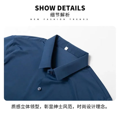 Herren-Hemd mit Vier-Wege-Stretch, Farbblock-Diamantmuster und Knopfleiste – ideal für Business-Casual und formelle Anlässe.