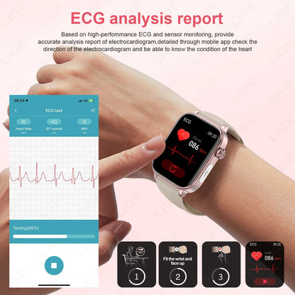 Damen und Herren Mikro-Smartwatch mit EKG und Gesundheitsfunktionen