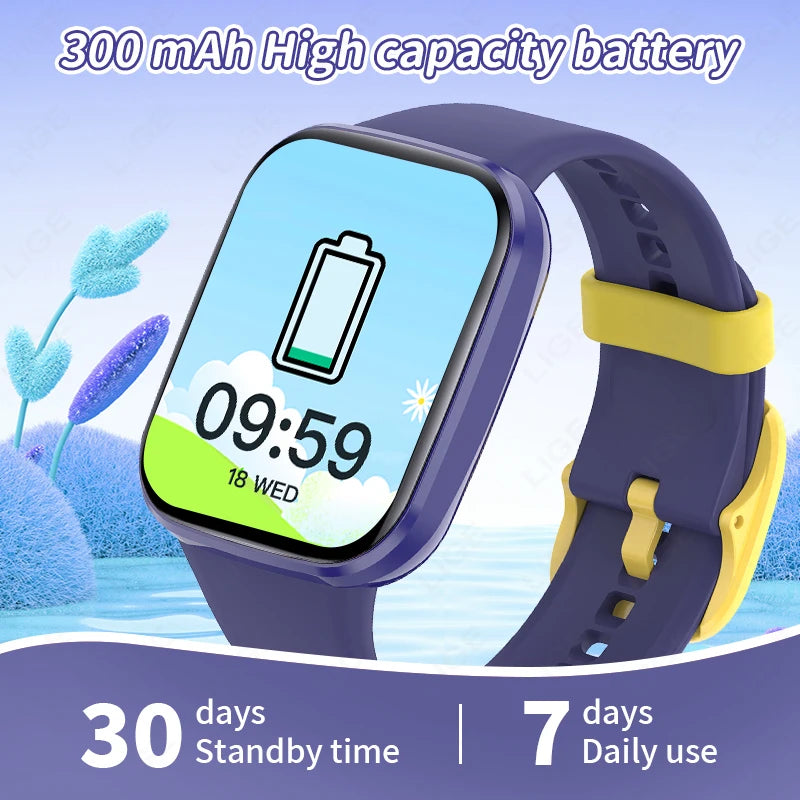 LIGE Multifunktions-Smartwatch für Kinder im Alter von 5–12 Jahren, wasserdicht, für Kinder, Smartwatch, Wecker, Kinder, Studenten, Spiel, Armband, Kinder, Geschenk