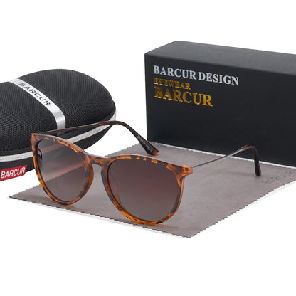 Damen-Sonnenbrille Katzenauge Kunststoff Titan Spiegel UV400 polarisiert