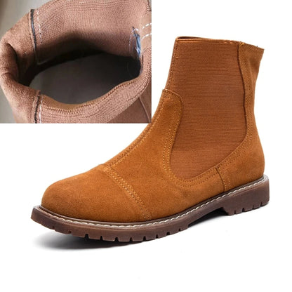 AIYUQI Women Chelsea Boots 2025 Autumn Winter New British Style Fashion Marton Boots Women Suede Slip-on Ankle Boots Women