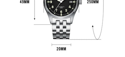 Herren-Taucheruhr mit C3-Leuchtmasse und NH35A-Automatikwerk