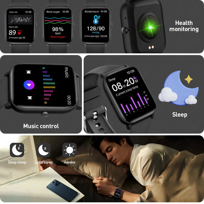 LIGE Für Android IOS 2025, neue Smart Uhr Für Männer Frauen Herzfrequenz Blutdruck Fitness Tracker Bluetooth Anruf Smartwatch mann