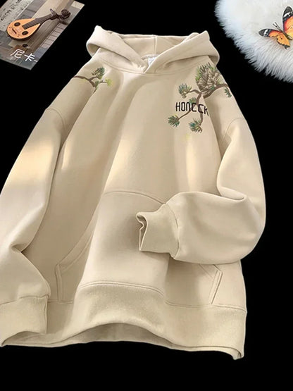 Herbst Kiefer Grafik Hoodies Für Männer Y2K Vintage Streetwear Oversize Mit Kapuze Sweatshirts 2025, Neue Harajuku Fleece Casual Hoody